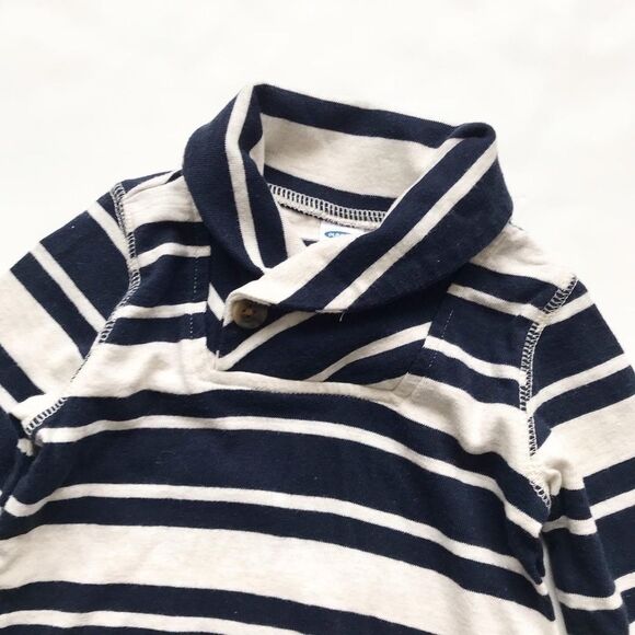 Old navy stripe Shaw neck  jumpsuit EUC  6-12 months - Picture 2 of 6